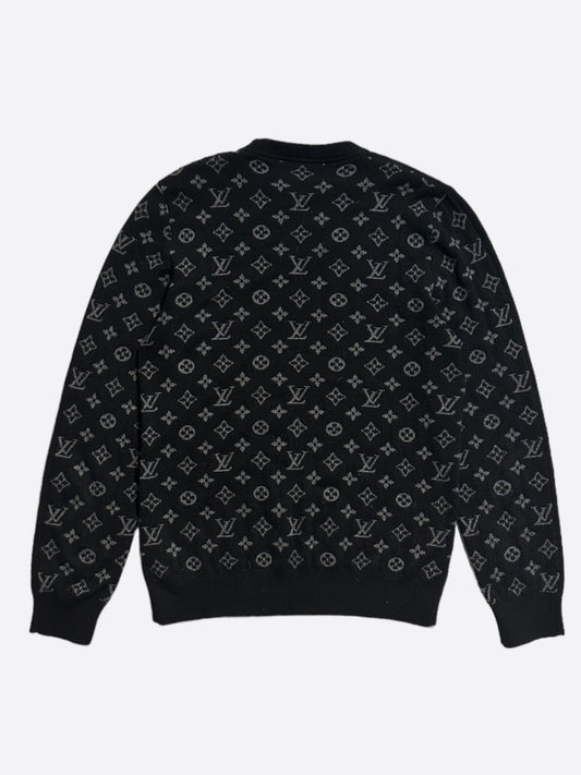 Louis Vuitton Black & Grey Monogram Cashmere Sweater