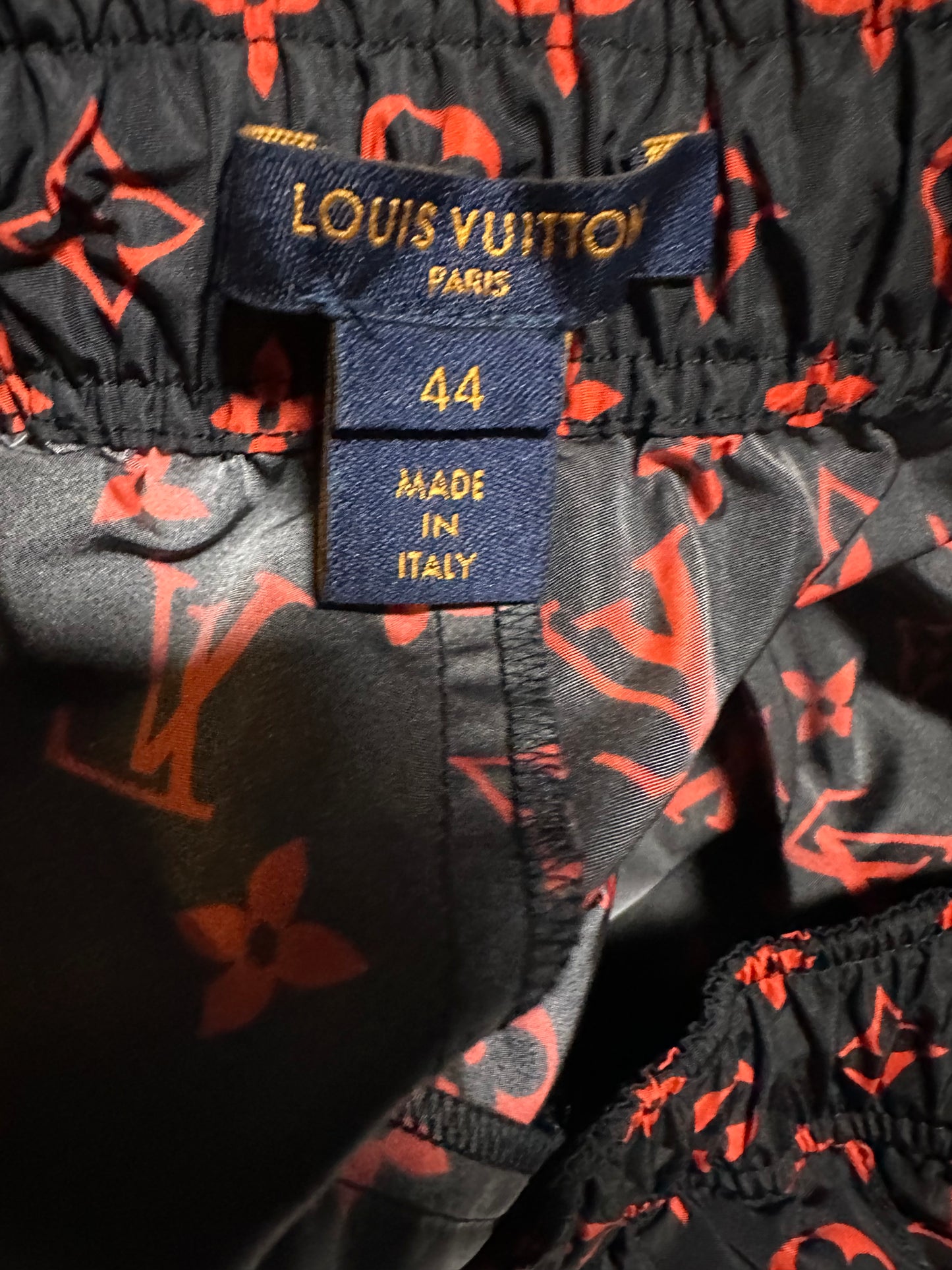 Louis Vuitton Black & Red Monogram Track Pants