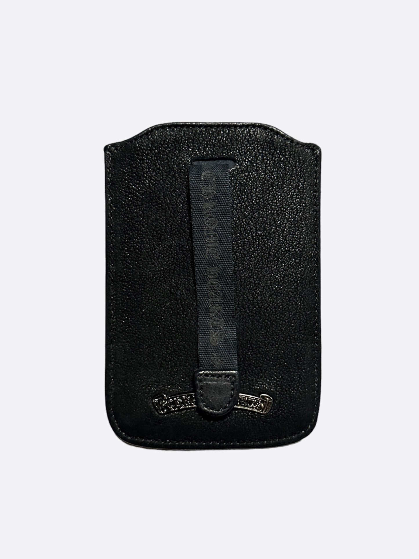 Chrome Hearts Black Leather Fleur Cardholder