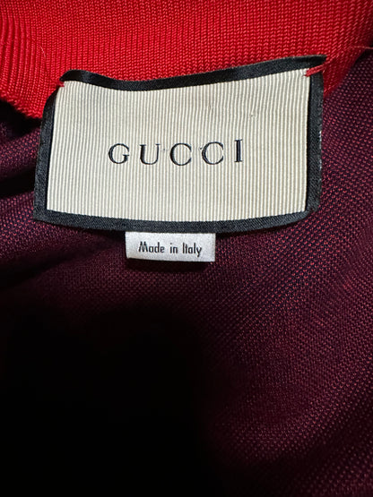 Gucci Navy & Red Monogram Jacquard Track Jacket