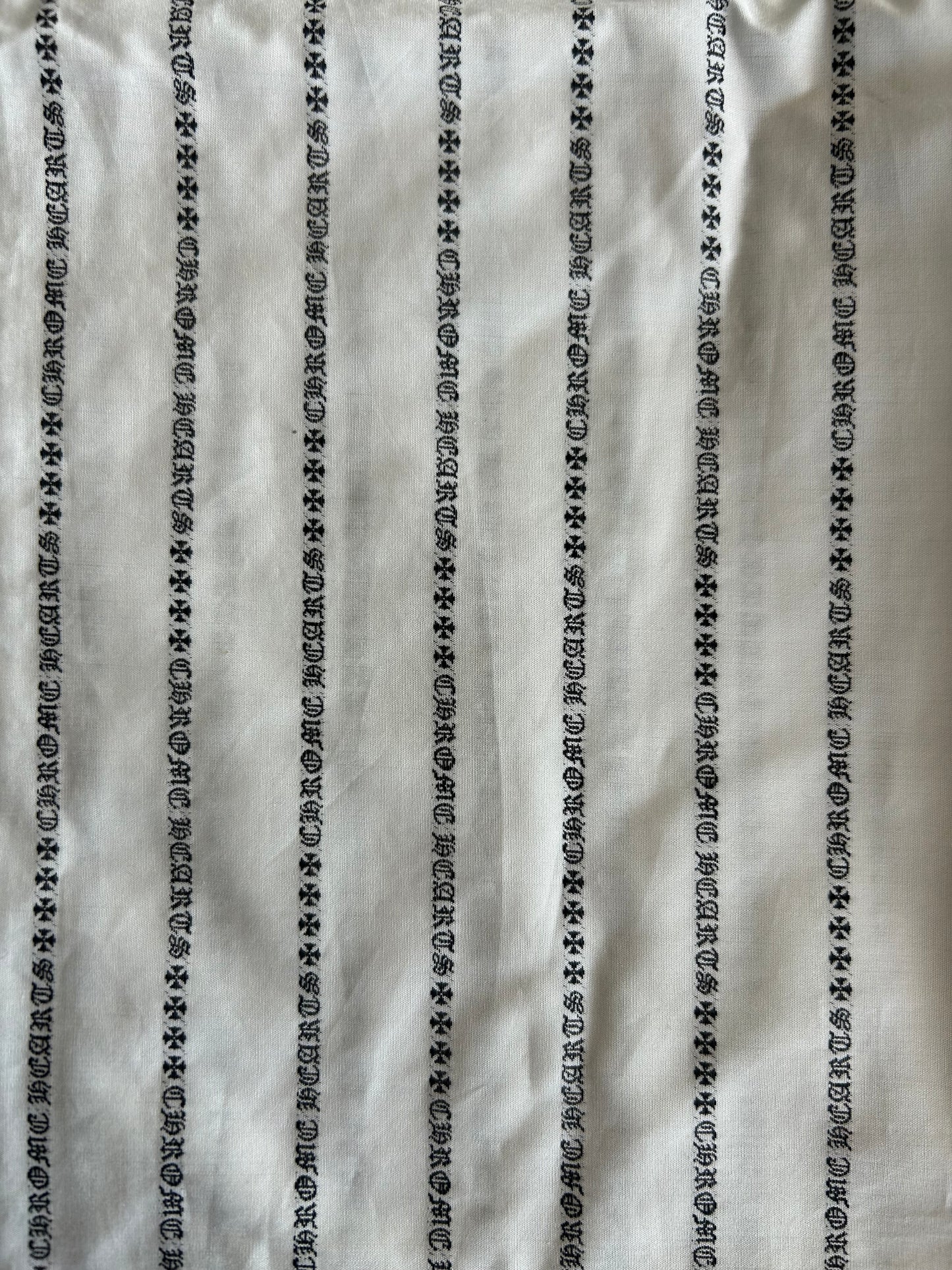 Chrome Hearts White & Black Loose Ends Pinstripe Button Up Shirt