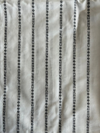 Chrome Hearts White & Black Loose Ends Pinstripe Button Up Shirt