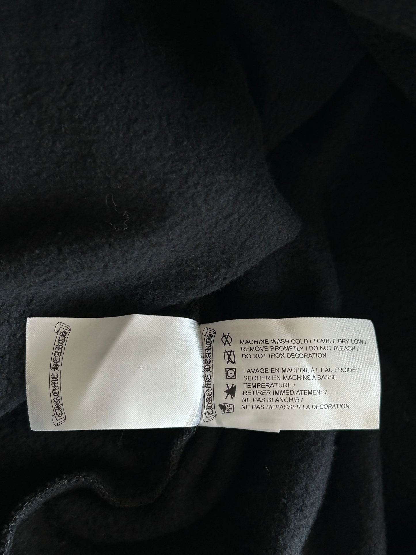 Chrome Hearts Black & White Cemetery Cross Logo Hoodie