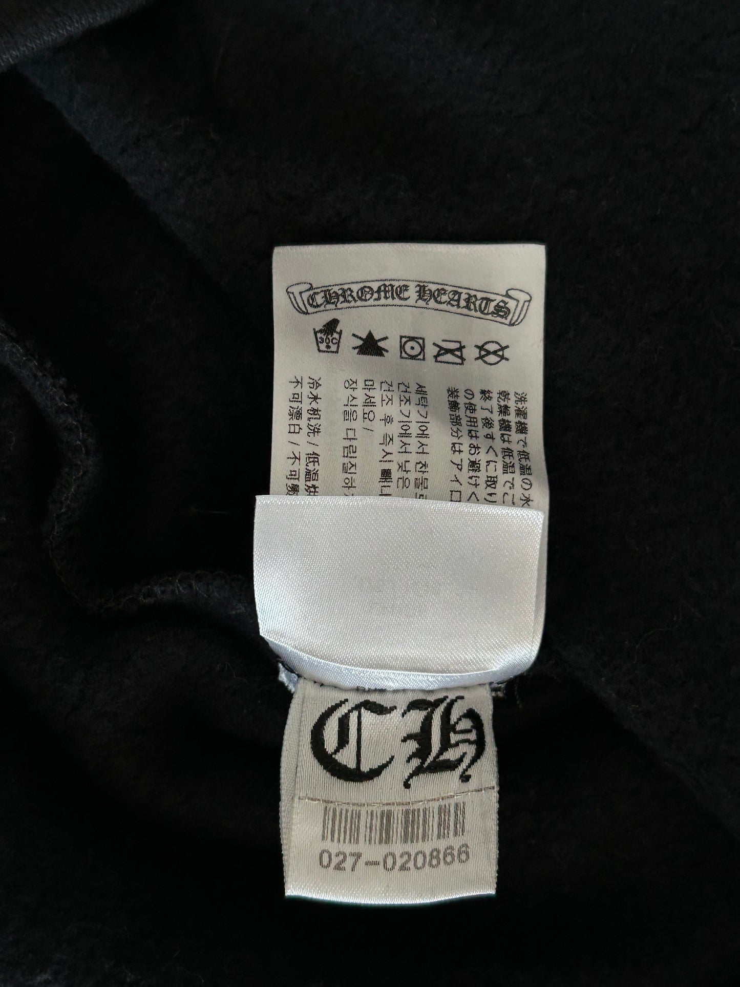 Chrome Hearts Black & White Cemetery Cross Logo Hoodie