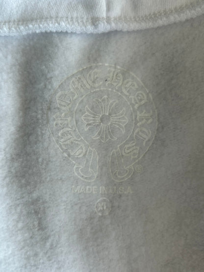 Chrome Hearts White & Blue Script Logo Zip Up Hoodie