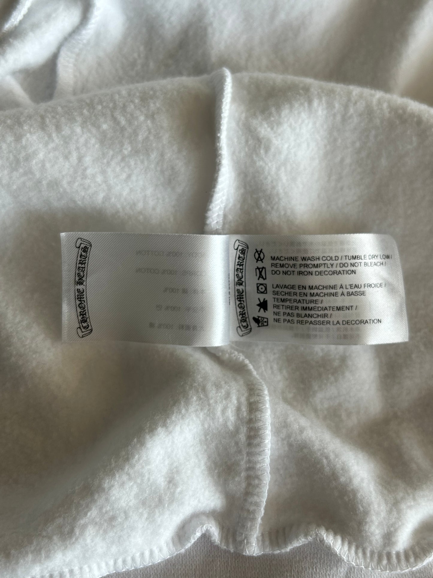 Chrome Hearts White & Blue Script Logo Zip Up Hoodie