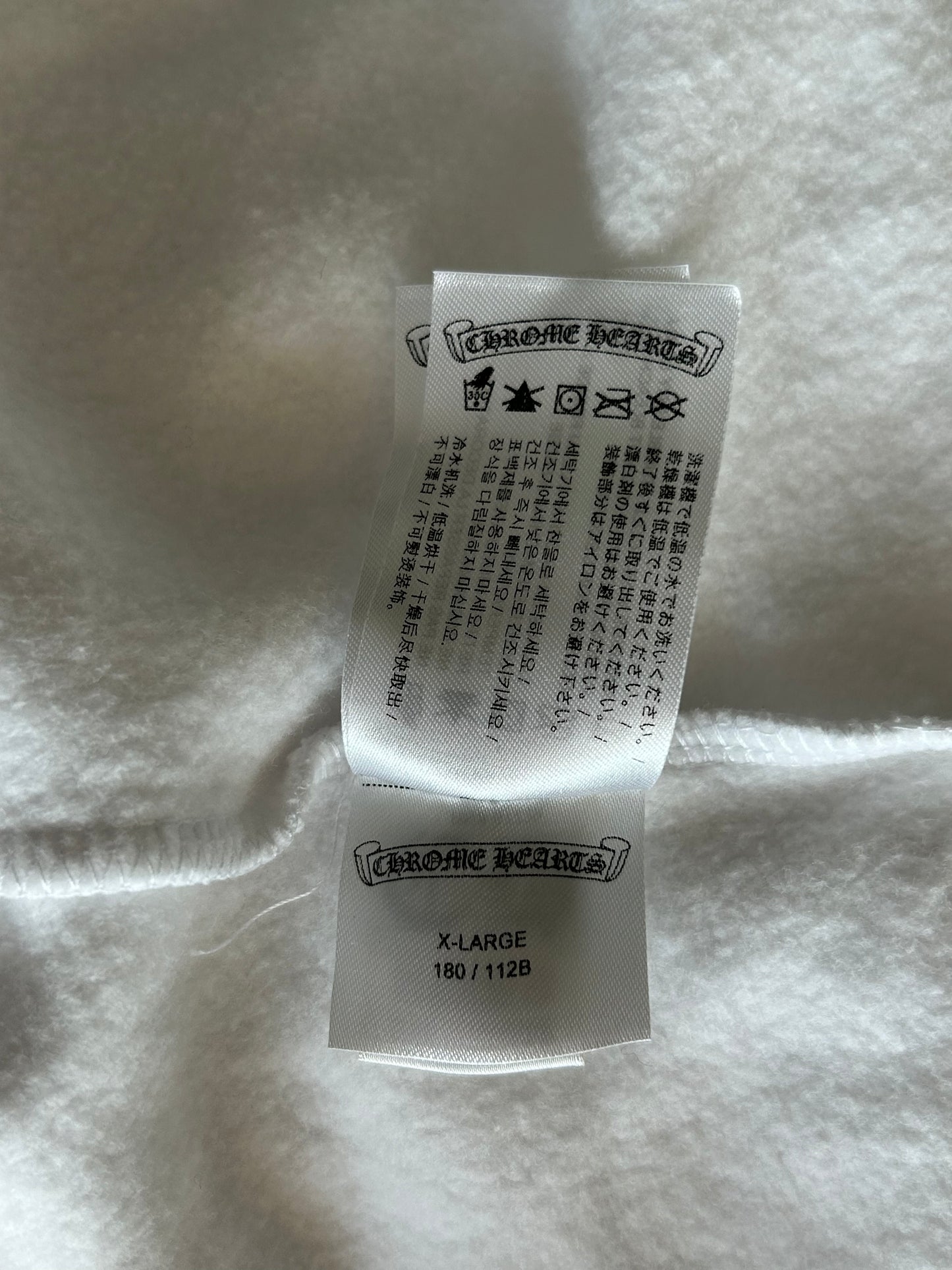 Chrome Hearts White & Blue Script Logo Zip Up Hoodie