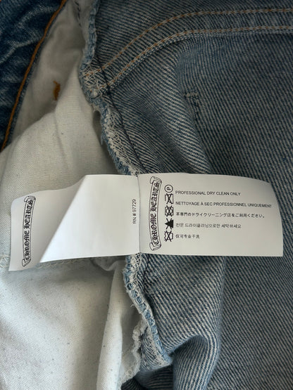 Chrome Hearts Levi's Blue & Black Cross Patch Jeans