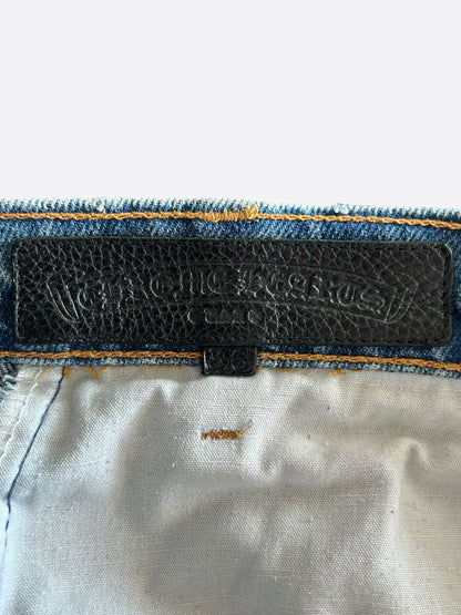 Chrome Hearts Levi's Blue & Black Cross Patch Jeans