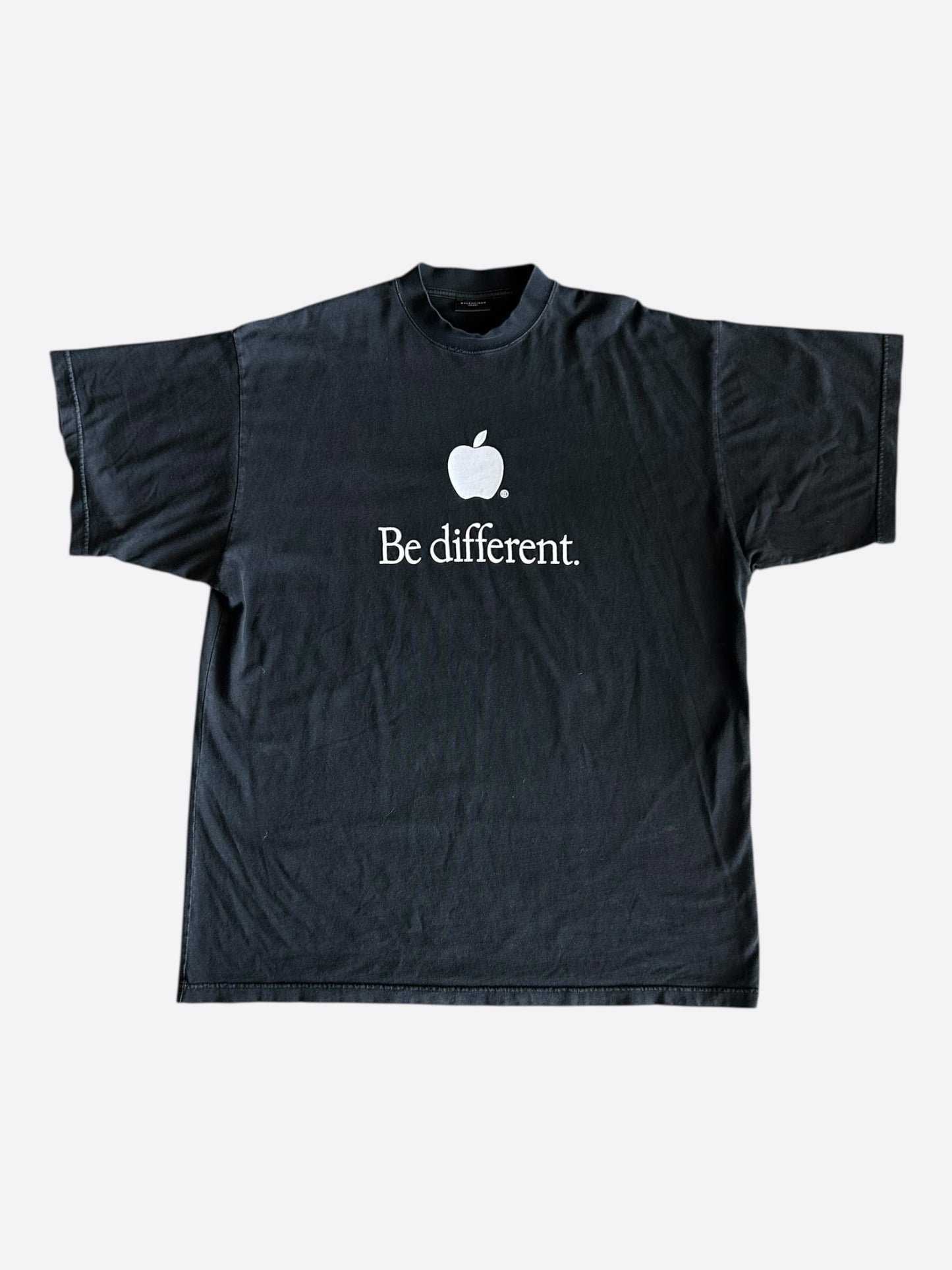 Balenciaga Black & White Apple Logo T-Shirt