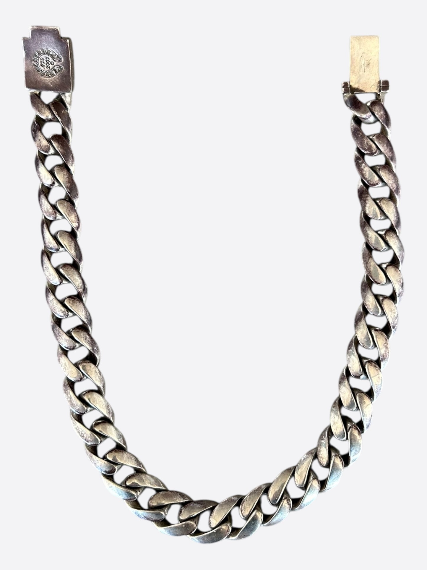 Chrome Hearts Silver Cross Cuban Necklace