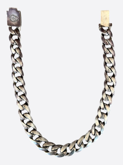 Chrome Hearts Silver Cross Cuban Necklace