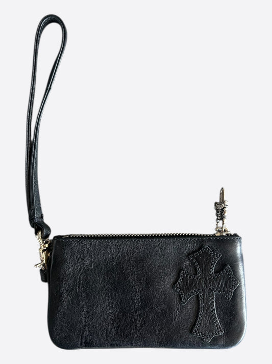 Chrome Hearts Black Cross Patch Loop Wallet