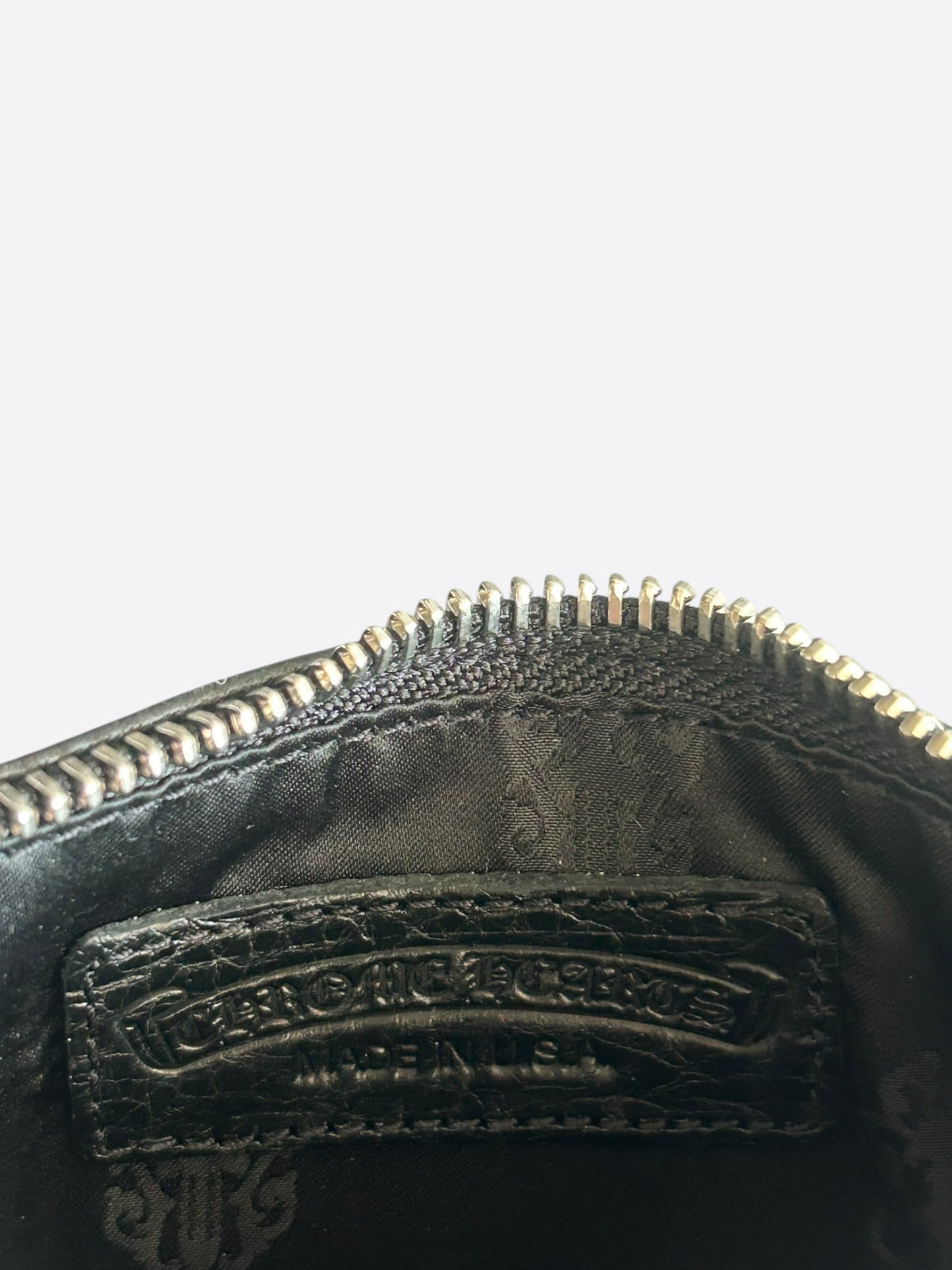 Chrome Hearts Black Cross Patch Loop Wallet