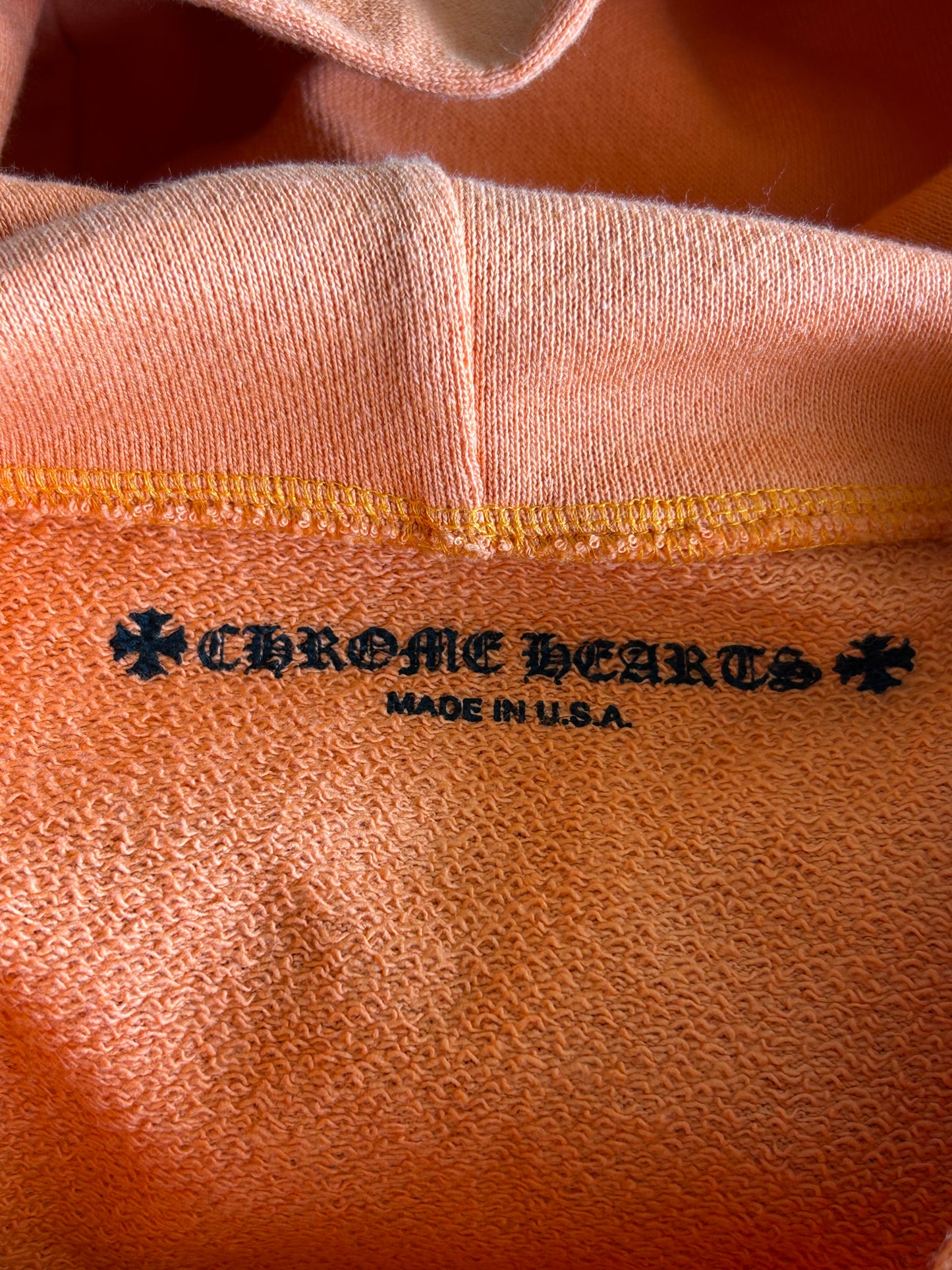 Chrome Hearts Orange & Black Dagger Logo Hoodie