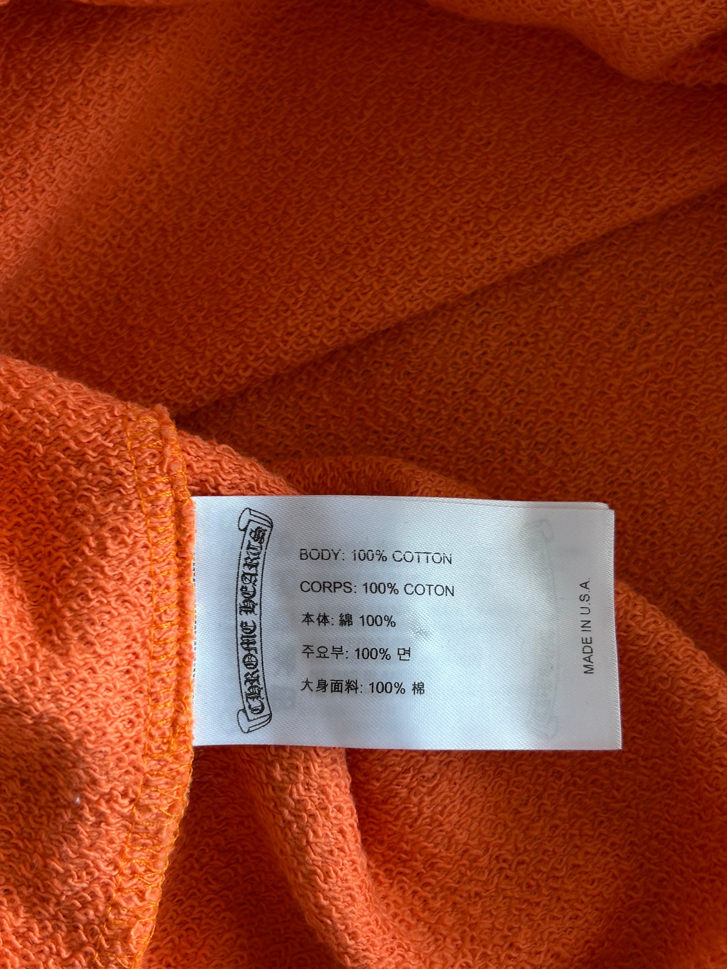 Chrome Hearts Orange & Black Dagger Logo Hoodie