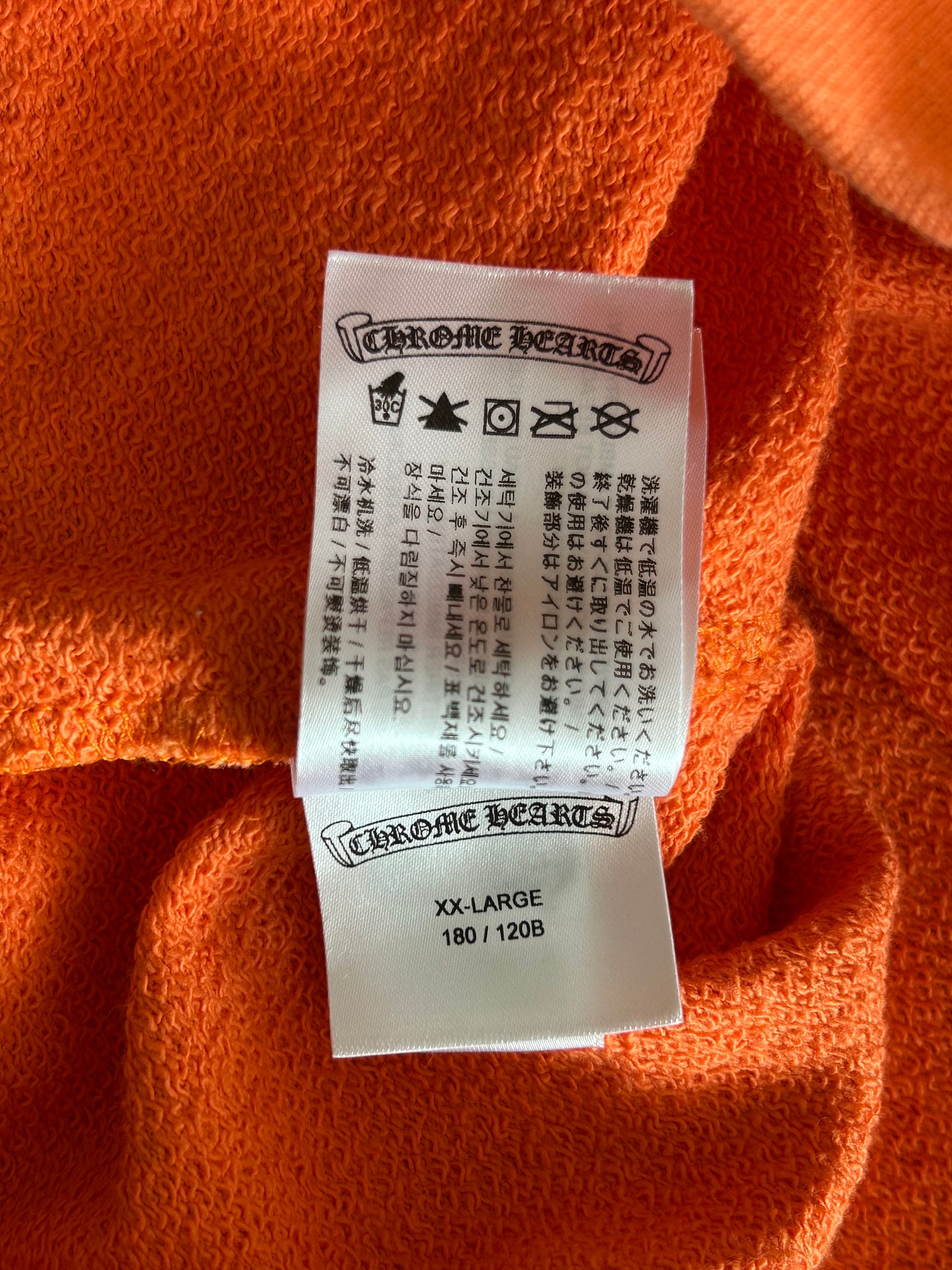 Chrome Hearts Orange & Black Dagger Logo Hoodie