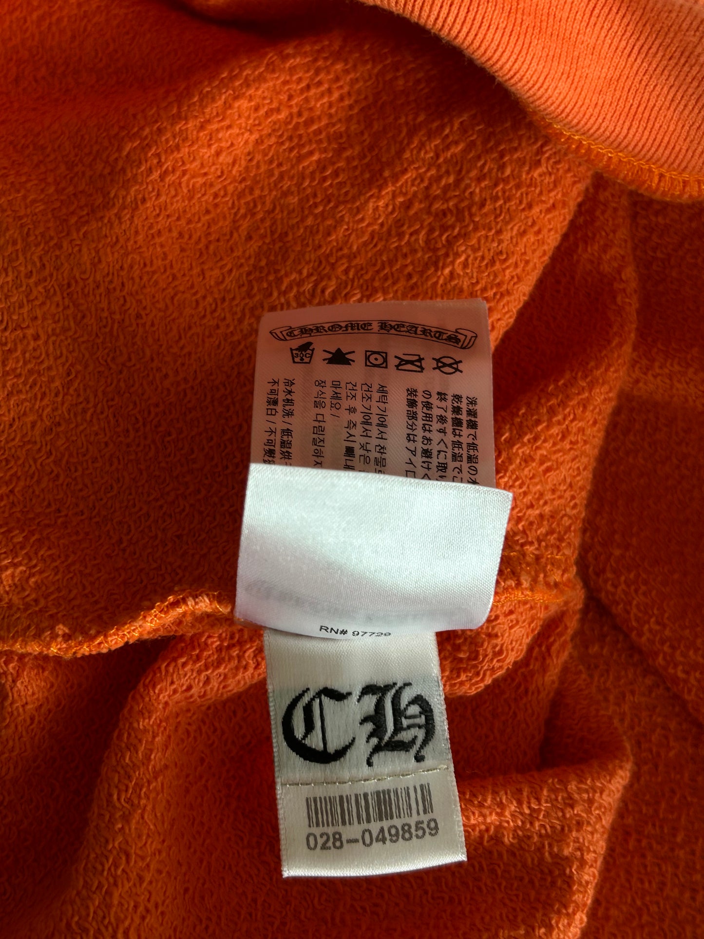 Chrome Hearts Orange & Black Dagger Logo Hoodie