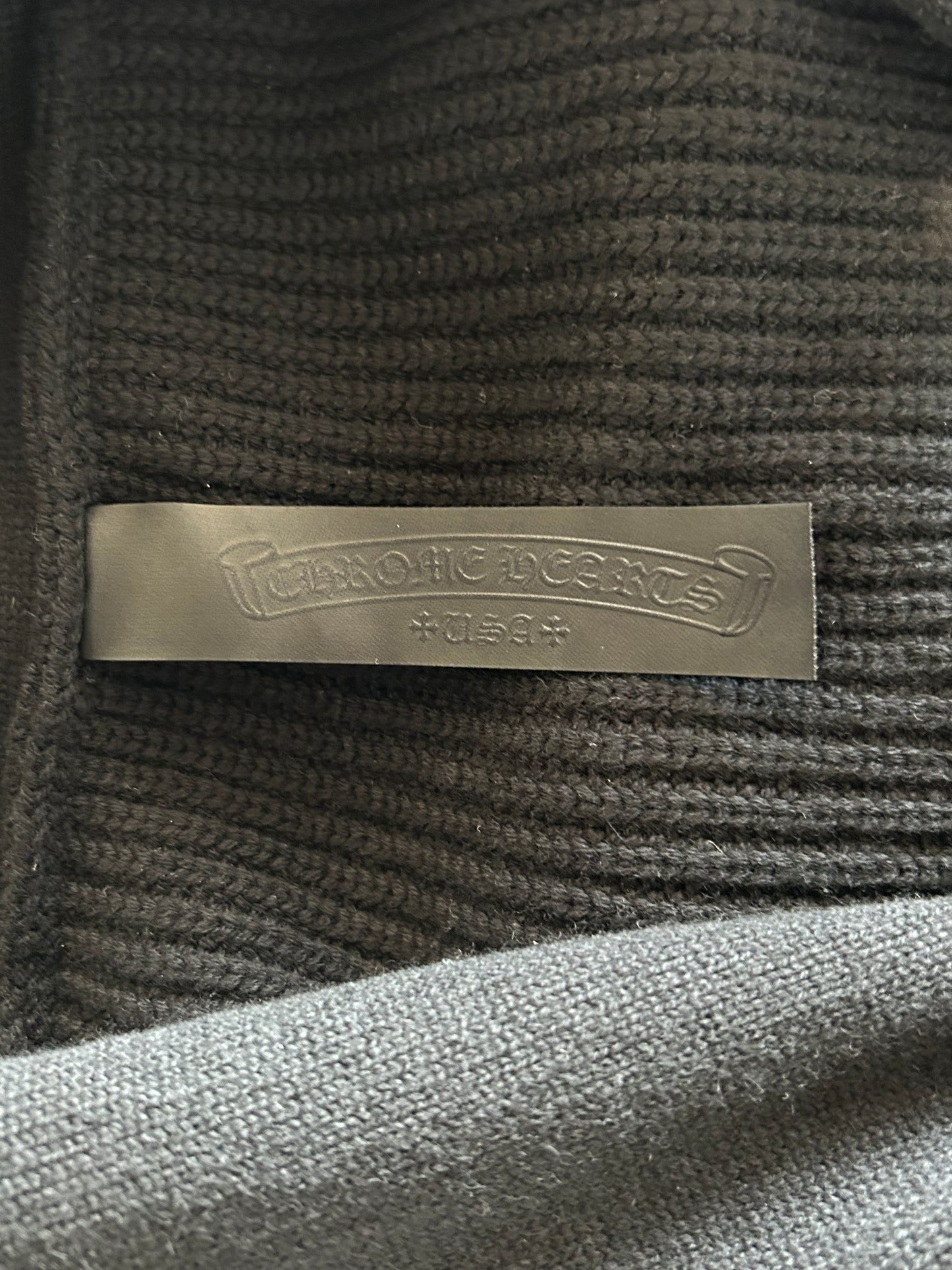 Chrome Hearts Black Triple Cross Patch Cashmere Cardigan