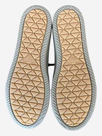 Prada Olive Triangle Logo Canvas Sneakers