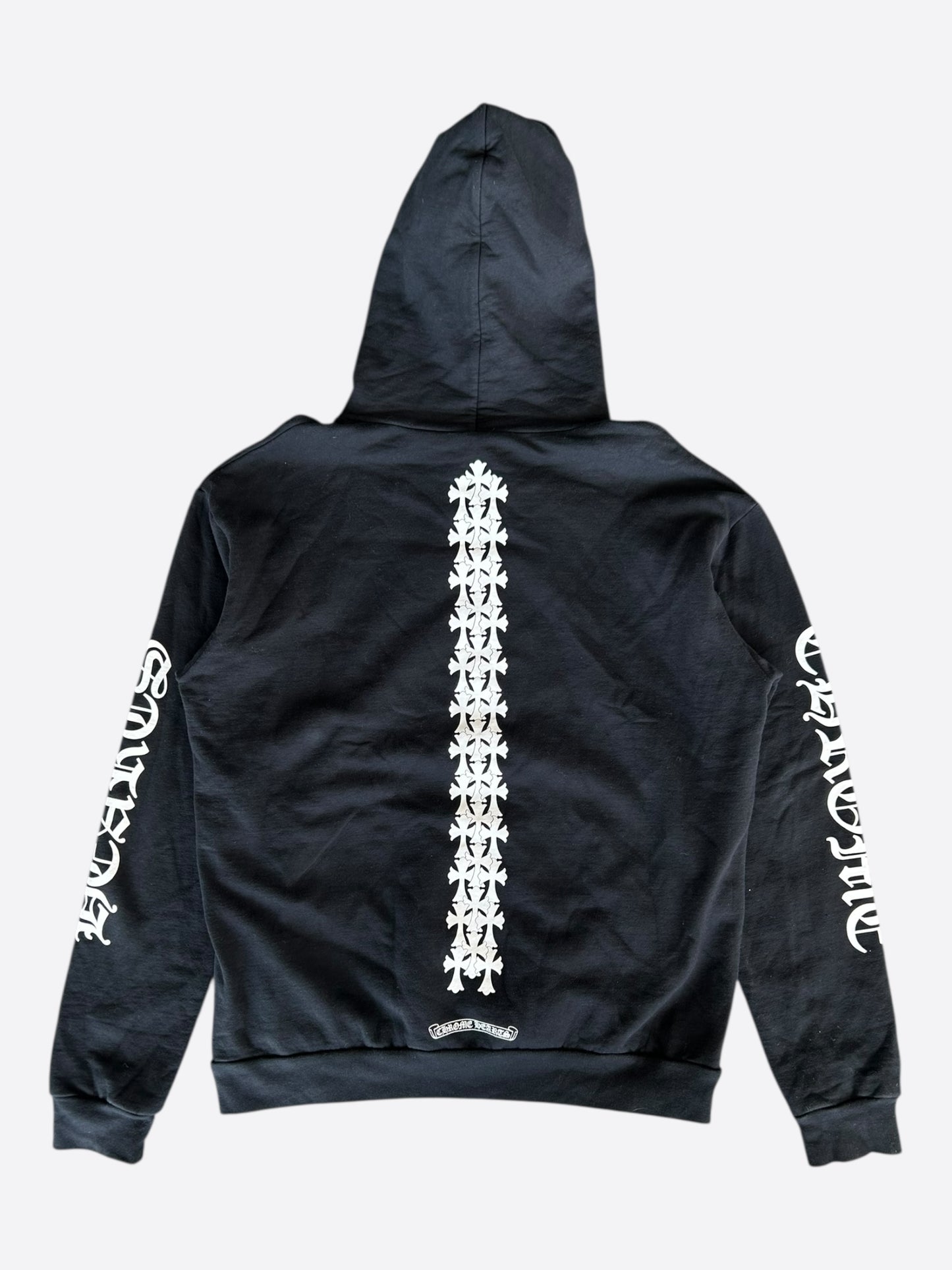 Chrome Hearts Black & White Cemetery Cross Logo Hoodie