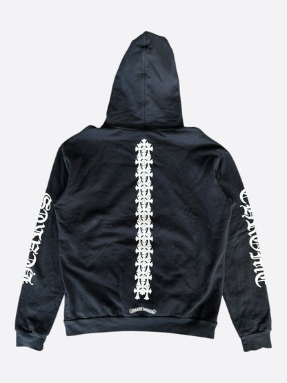 Chrome Hearts Black & White Cemetery Cross Logo Hoodie