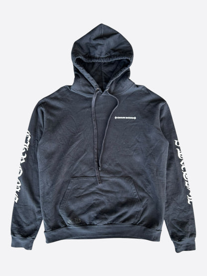 Chrome Hearts Black & White Cemetery Cross Logo Hoodie