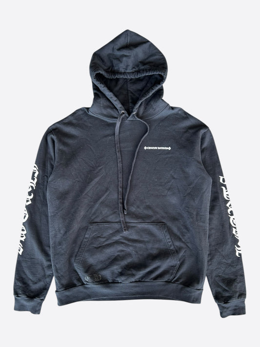 Chrome Hearts Black & White Cemetery Cross Logo Hoodie