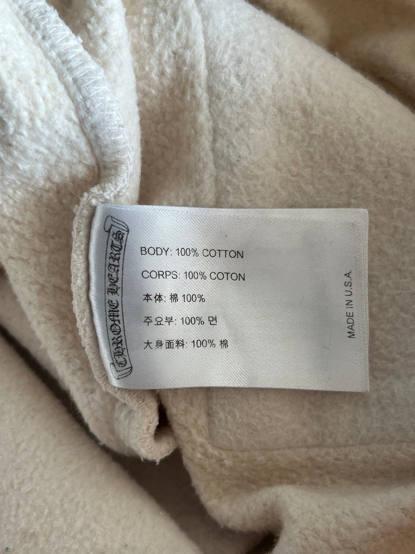 Chrome Hearts Drake Cream & Pink Certified Chrome Cross Logo Sweatpants