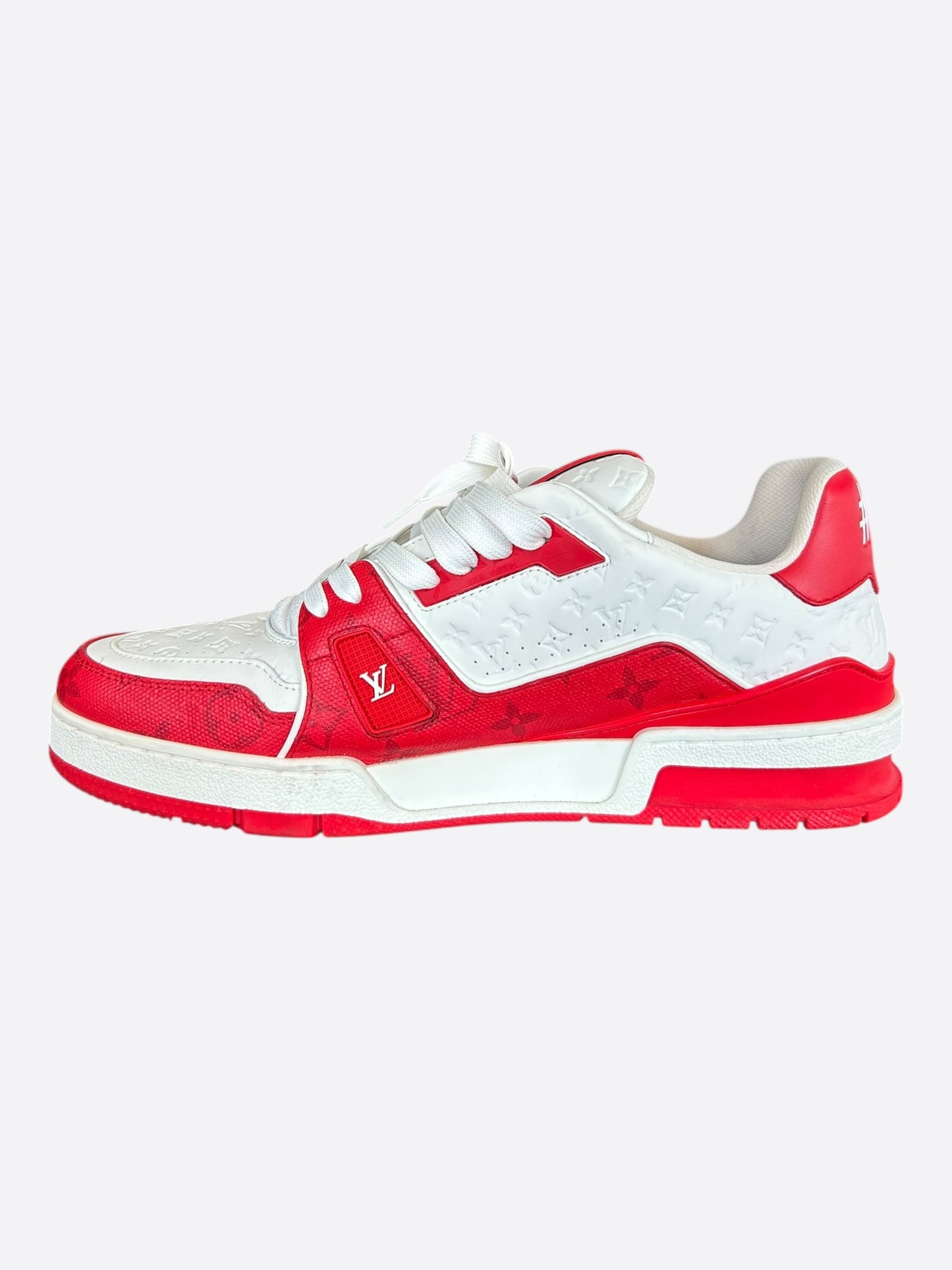 Louis Vuitton Red & White Monogram Trainers