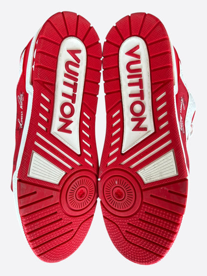 Louis Vuitton Red & White Monogram Trainers