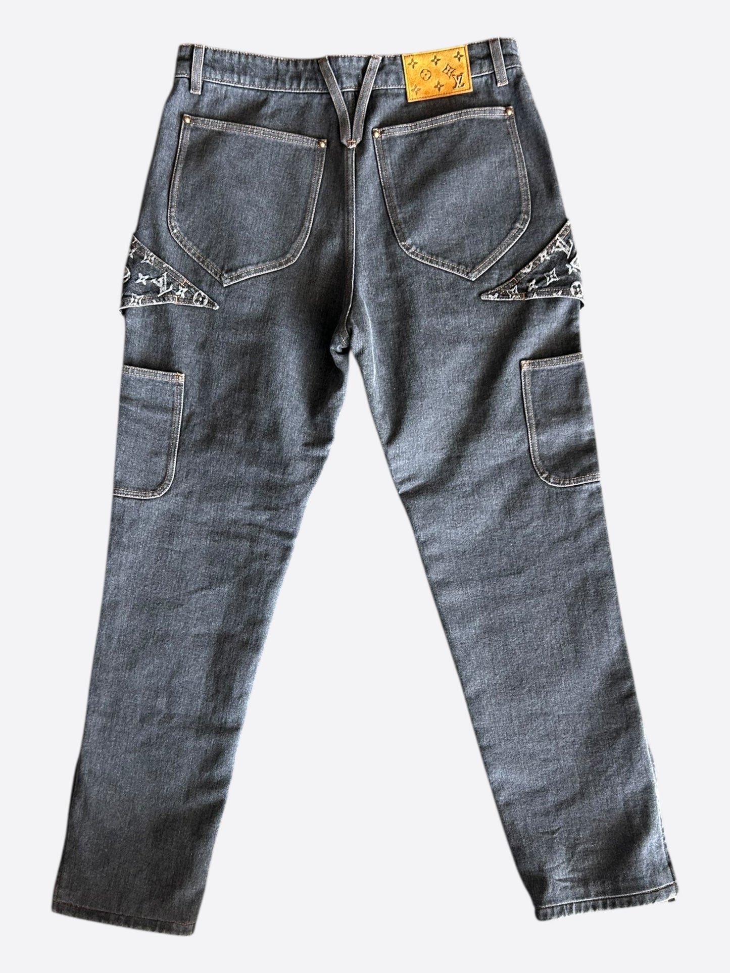 Louis Vuitton Grey Flower Monogram Jeans