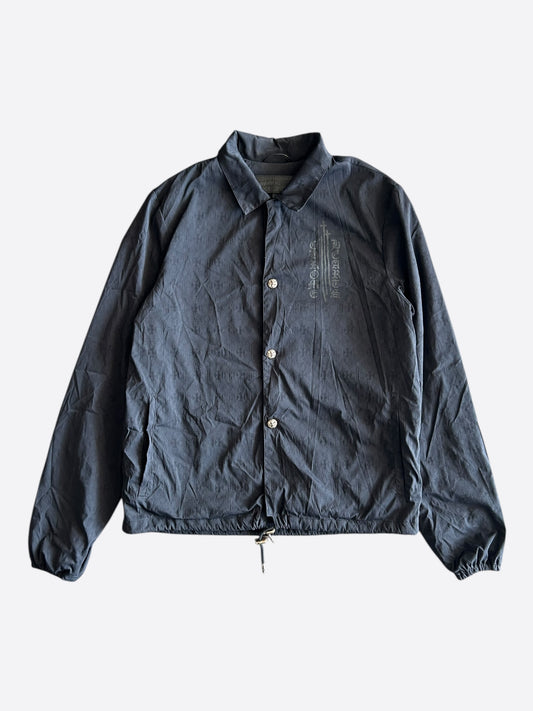 Chrome Hearts Black Cross Jacquard Eyechart Coach Jacket