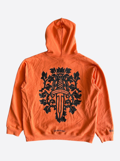 Chrome Hearts Orange & Black Dagger Logo Hoodie