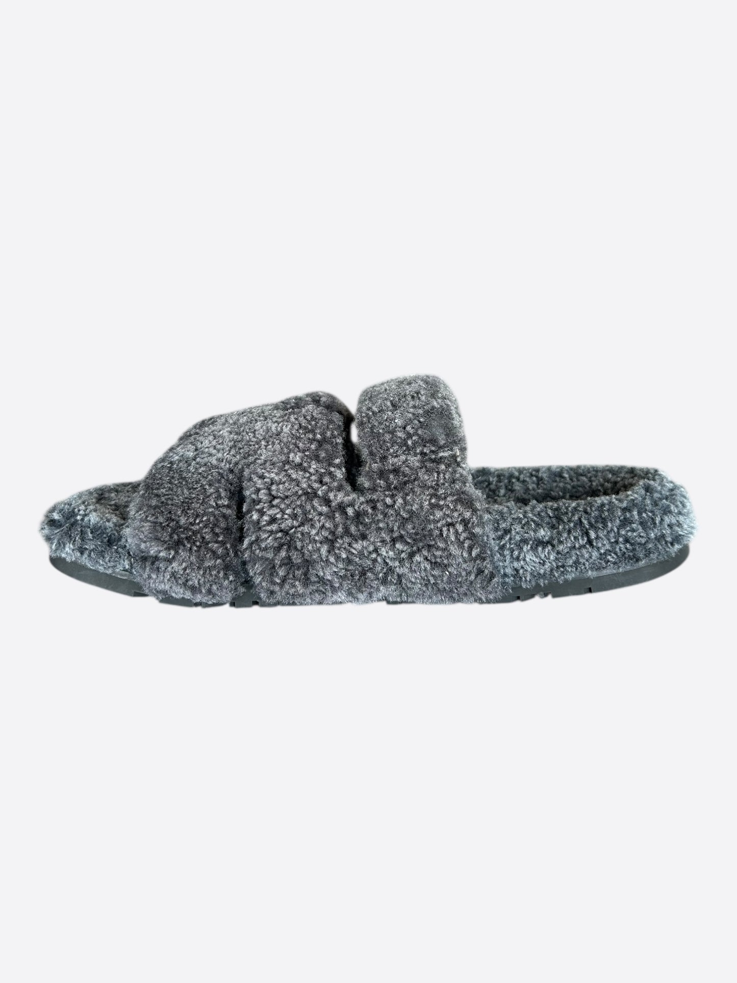 Hermes Grey Chypre Shearling Sandals