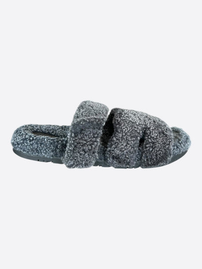 Hermes Grey Chypre Shearling Sandals