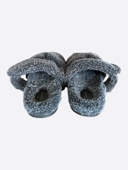 Hermes Grey Chypre Shearling Sandals