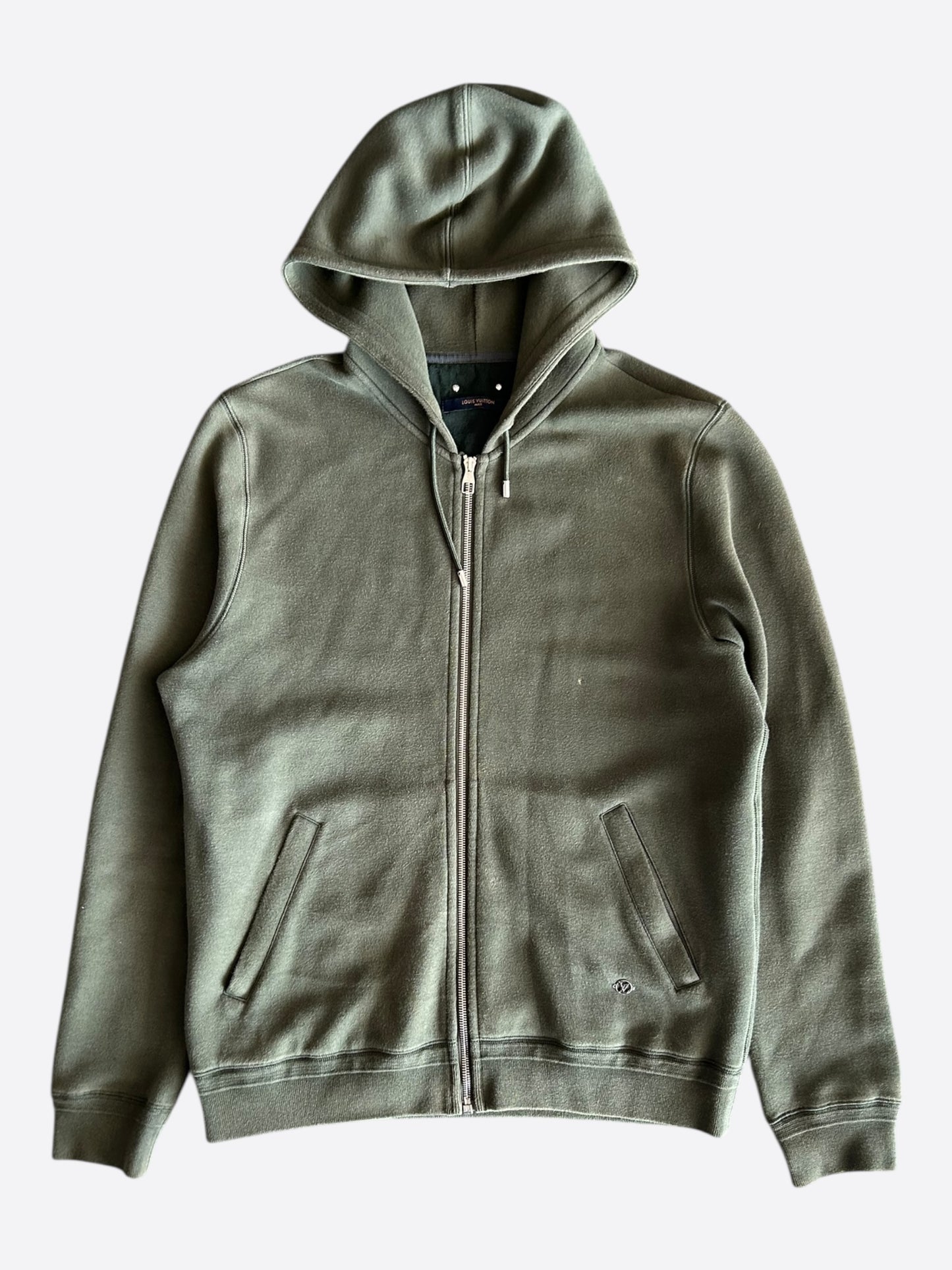 Louis Vuitton Olive Staples Zip Up Hoodie