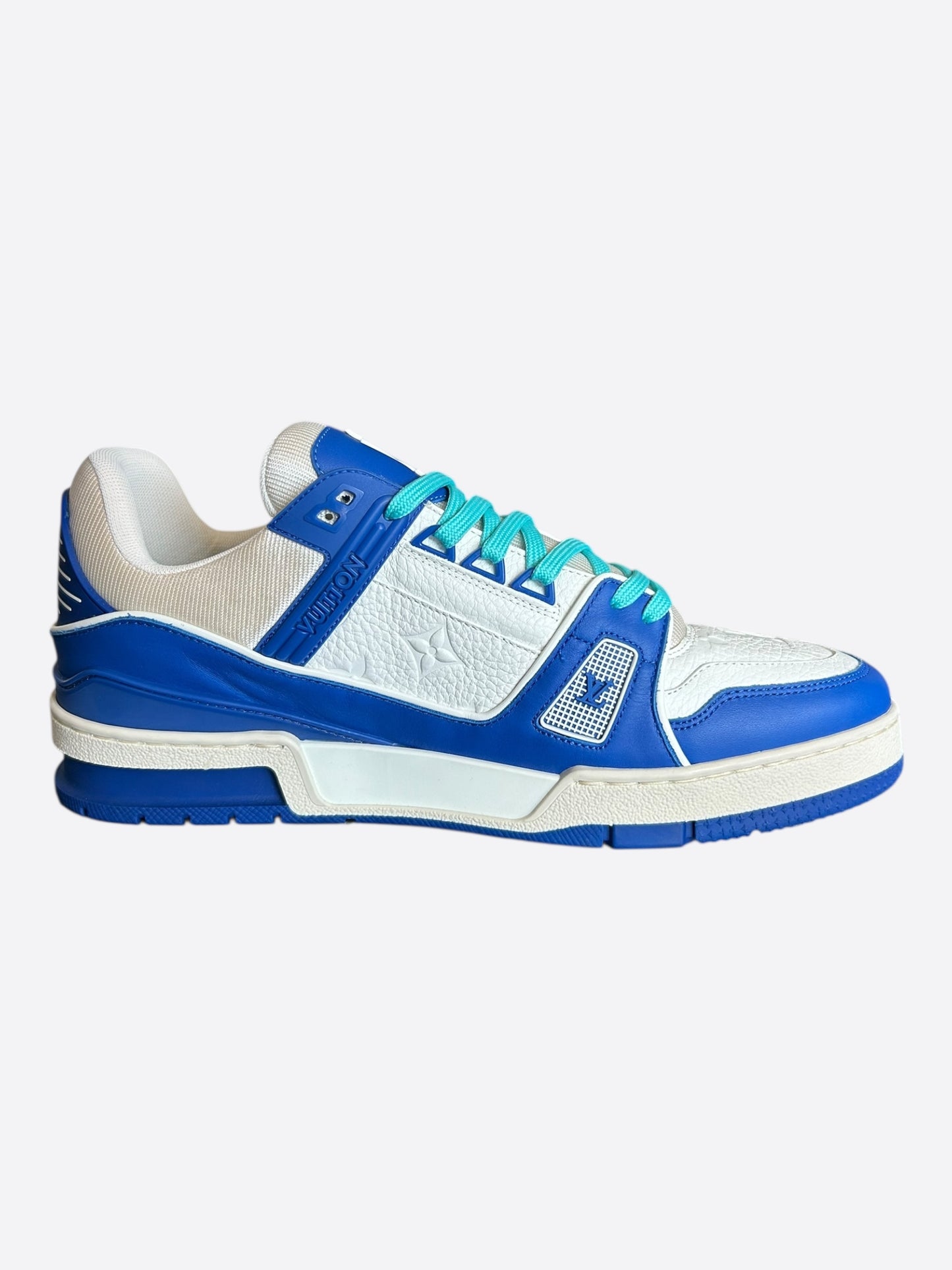 Louis Vuitton Blue & White Monogram Trainers