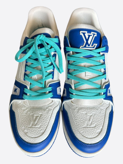 Louis Vuitton Blue & White Monogram Trainers