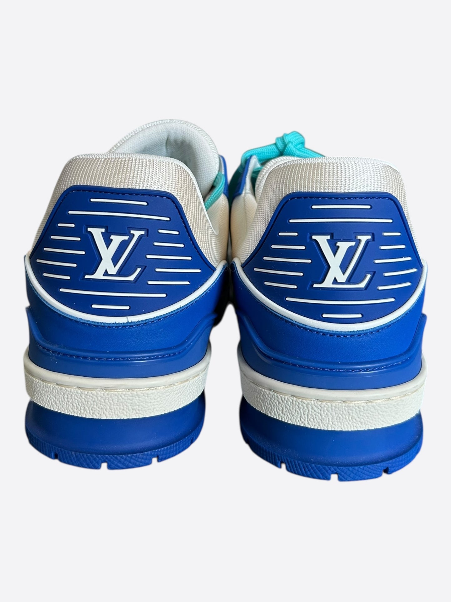 Louis Vuitton Blue & White Monogram Trainers