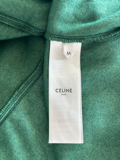 Celine Faded Green & White Logo Velour Track Jacket