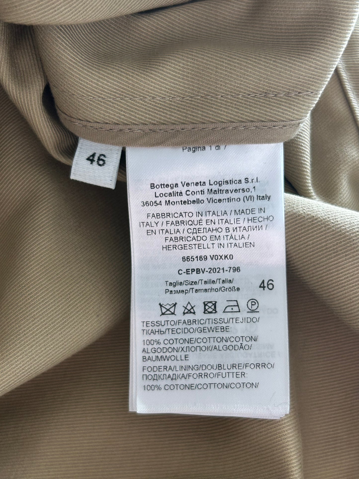 Bottega Veneta Beige Button Up Work Jacket