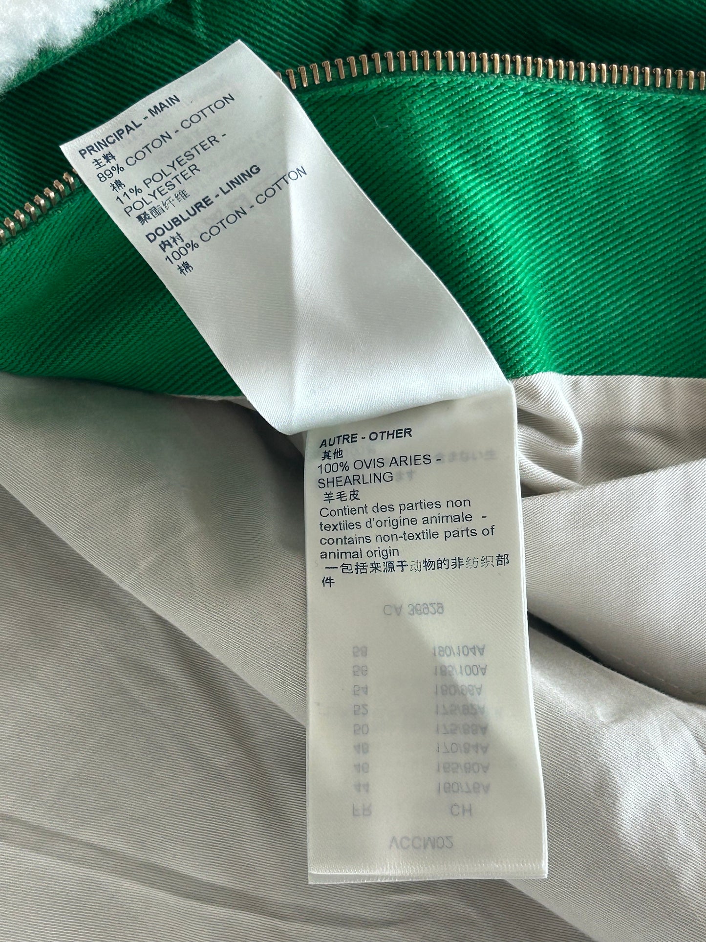 Louis Vuitton Green Monogram Shearling Workwear Jacket
