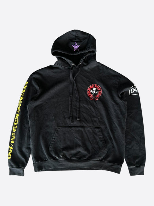 Chrome Hearts Black Multicolor Foti Horseshoe Logo Hoodie