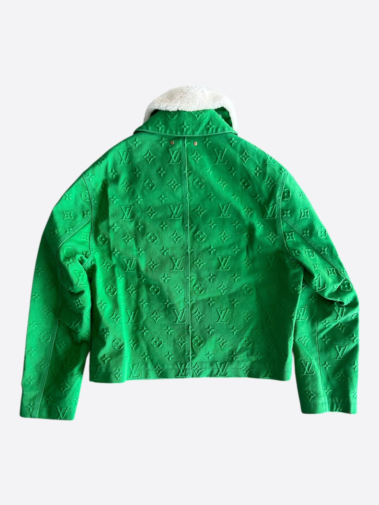 Louis Vuitton Green Monogram Shearling Workwear Jacket
