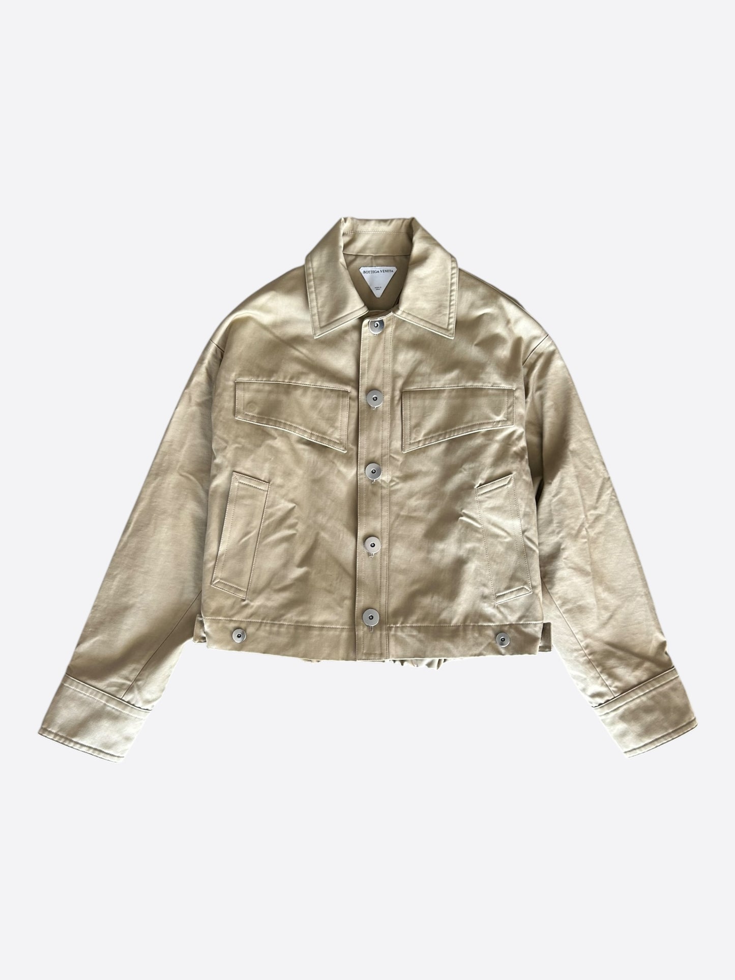 Bottega Veneta Beige Button Up Work Jacket