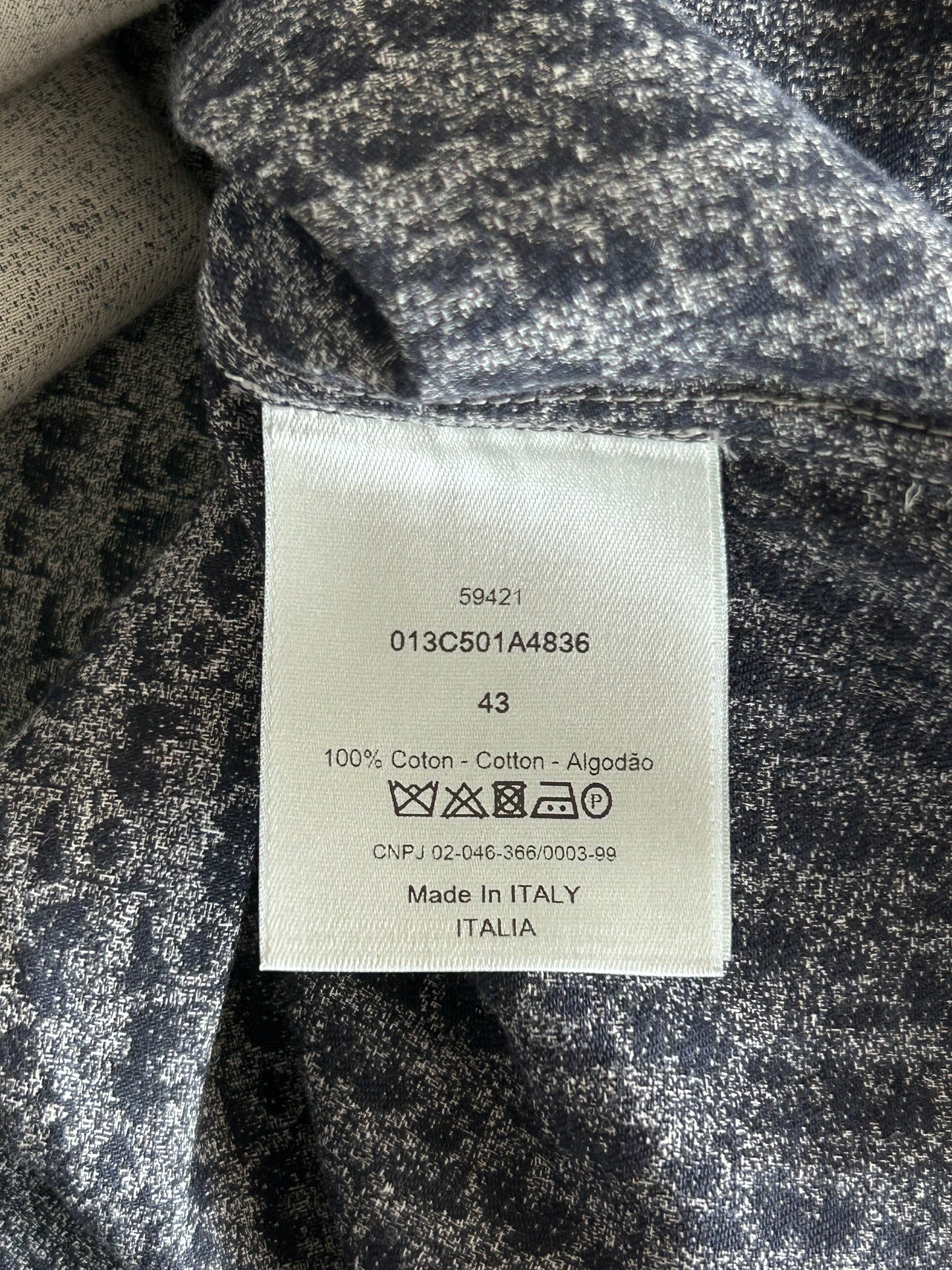 Dior White & Black Oblique Gradient Button Up Shirt