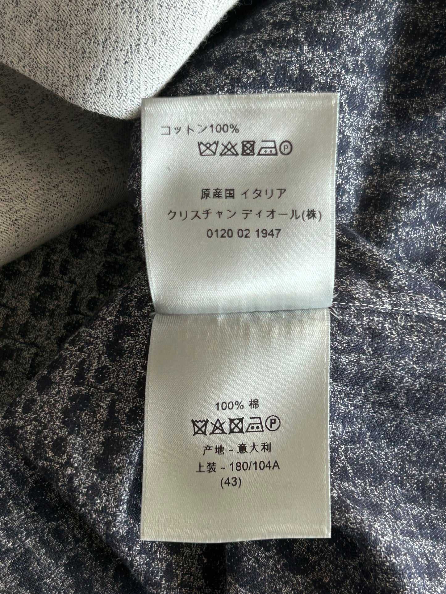 Dior White & Black Oblique Gradient Button Up Shirt