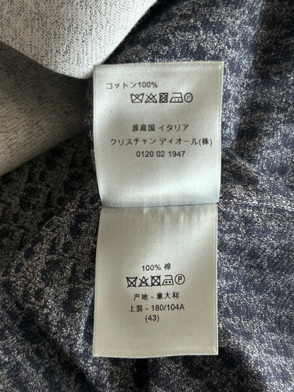 Dior White & Black Oblique Gradient Button Up Shirt